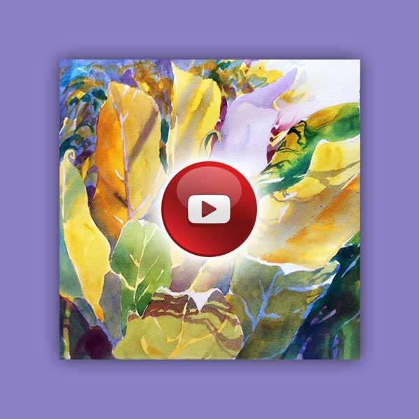 Watercolor Video - Blue Leaves Part 3